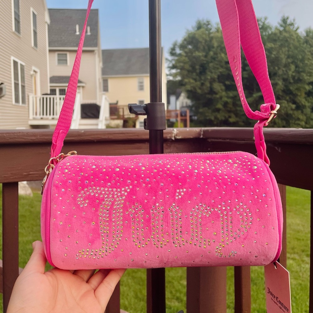 Juicy Couture Let’s Fandango Roll Bag Hot Pink Rhinestone NWT Y2K